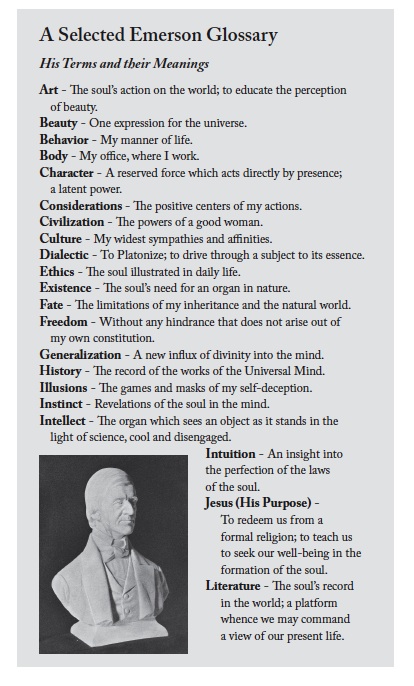 An Emerson Glossary, page one