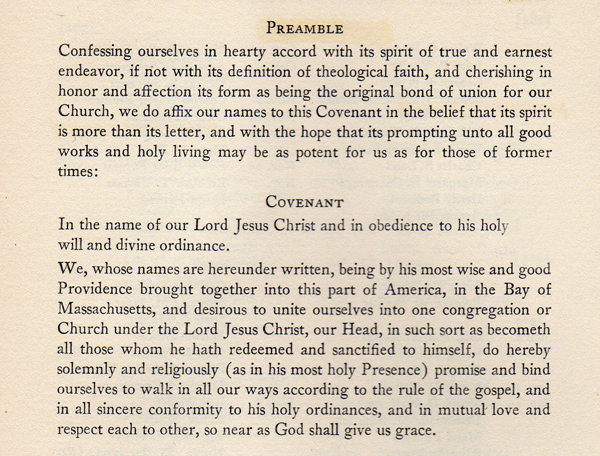 Dr. Park's Preamble to the 1630 Covenant